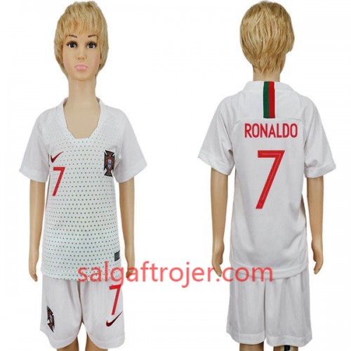 Portugal Fodboldtrøjer RONALDO 7 Børn Udebanesæt VM 2018 Portugal Fodboldtrøjer RONALDO 7 Børn Udebanesæt VM 2018